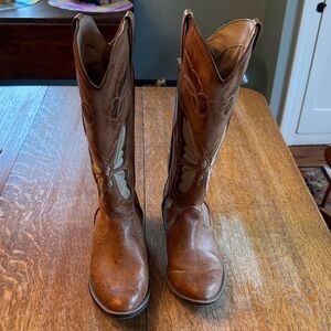 Classic Brown Women's Heeled Cowboy Boots